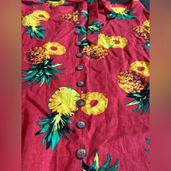 NYCC New York Clothing Co. Women’s linen blend pineapple skirt size medium - Picture 2 of 4